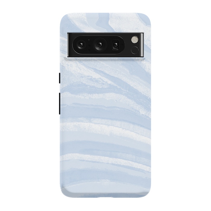 Pixel 8 Pro StrongFit Baby blue pastel marble stripes by Oana 