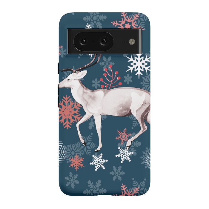 Pixel 8 StrongFit Reindeer and snowflakes winter illustration by Oana 