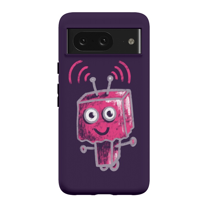 Pixel 8 StrongFit Cute Pink Robot With Paper Bag Head Kids by Boriana Giormova