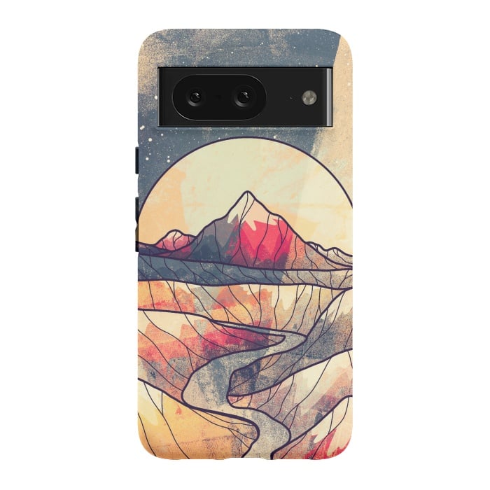 Pixel 8 StrongFit Retro river mountains by Steve Wade (Swade)