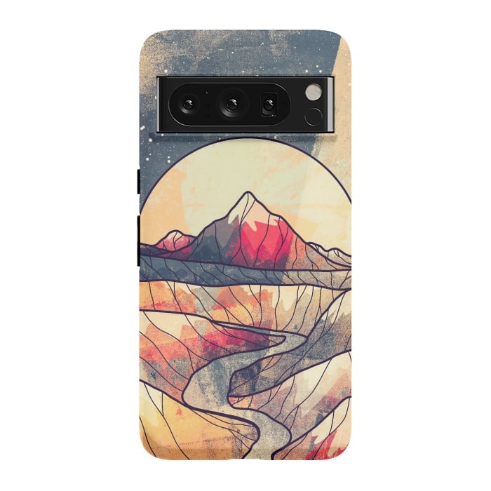 Pixel 8 Pro StrongFit Retro river mountains by Steve Wade (Swade)