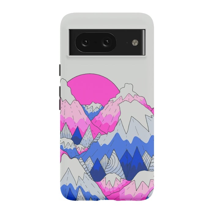 Pixel 8 StrongFit The hot pink and blue peaks by Steve Wade (Swade)