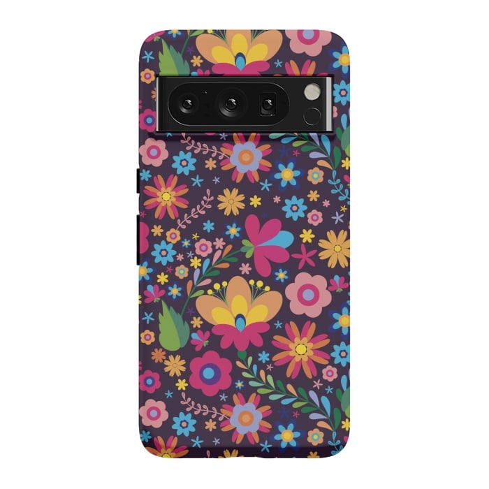 Pixel 8 Pro StrongFit Pink and Yellow Flower Party by ArtsCase