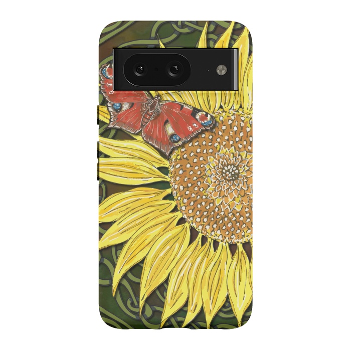 Pixel 8 StrongFit Sunflower and Butterfly by Lotti Brown