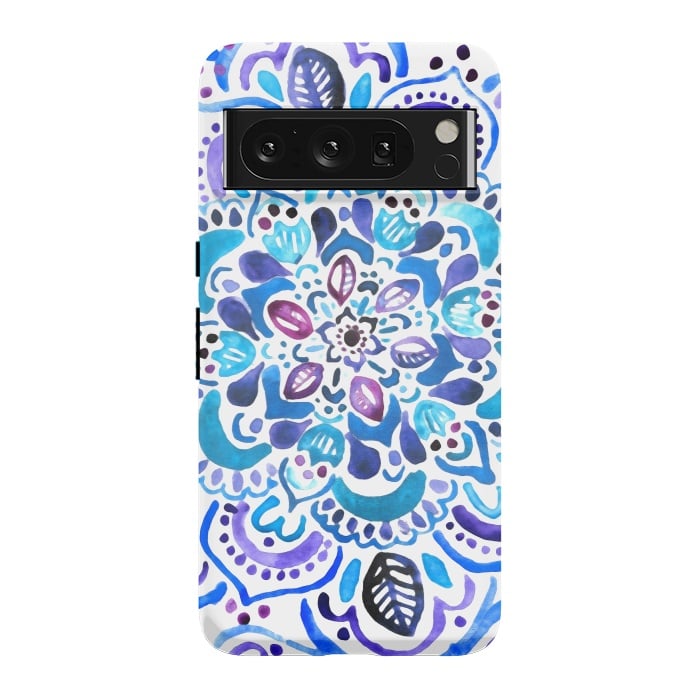 Pixel 8 Pro StrongFit Ocean Watercolour Mandala - Vivid by Tangerine-Tane