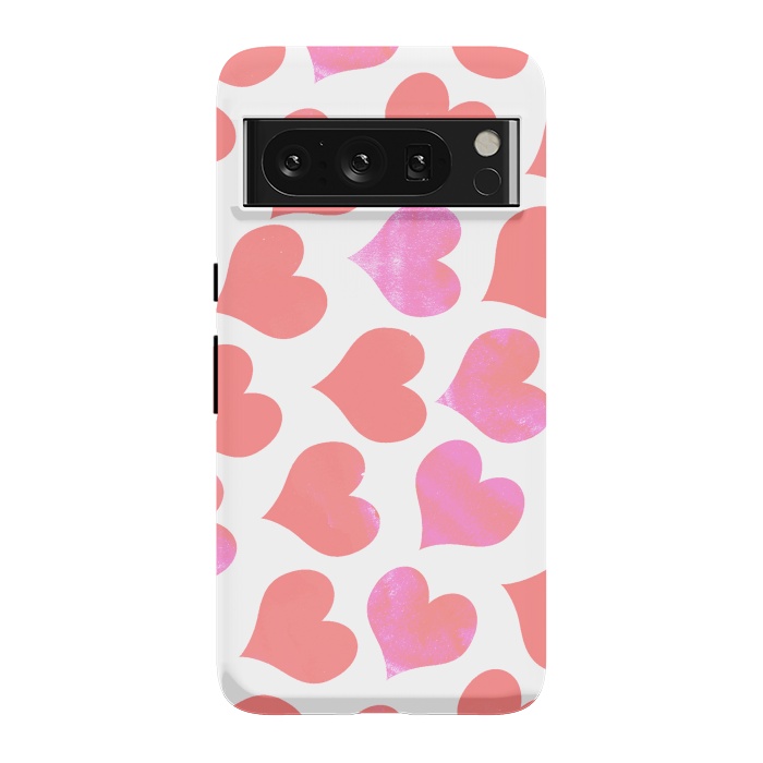 Pixel 8 Pro StrongFit Bold Red-Pink hearts by Oana 
