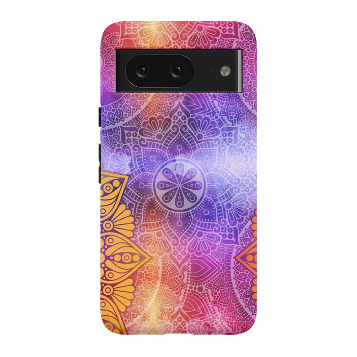 Pixel 8 StrongFit Mandala Pattern with bright Colors by ArtsCase