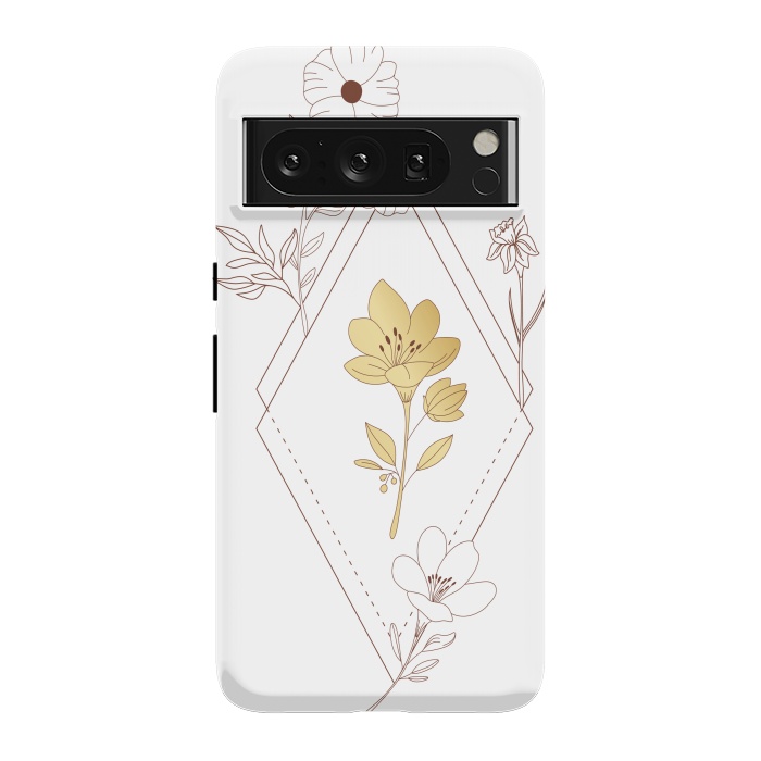 Pixel 8 Pro StrongFit gold flower  by haroulita