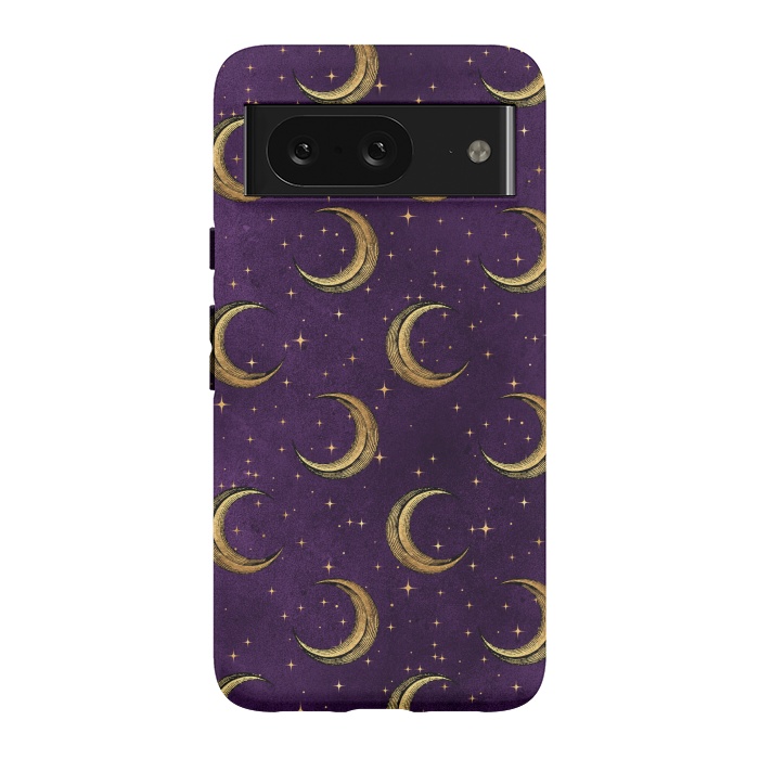 Pixel 8 StrongFit gold moon in night sky by haroulita