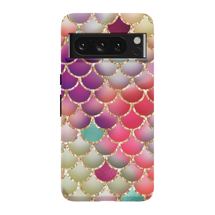 Pixel 8 Pro StrongFit colorful mermaid glitter scales by haroulita