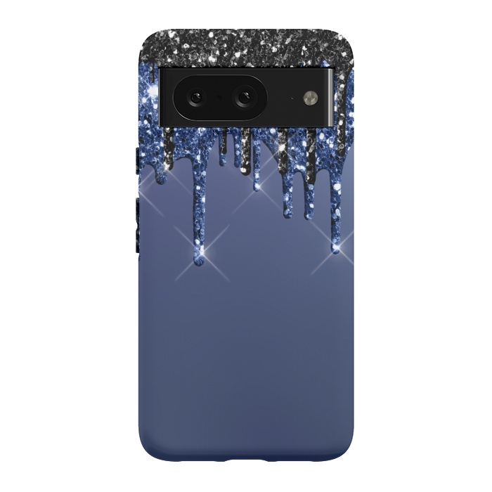 Pixel 8 StrongFit blue black glitter drops by haroulita
