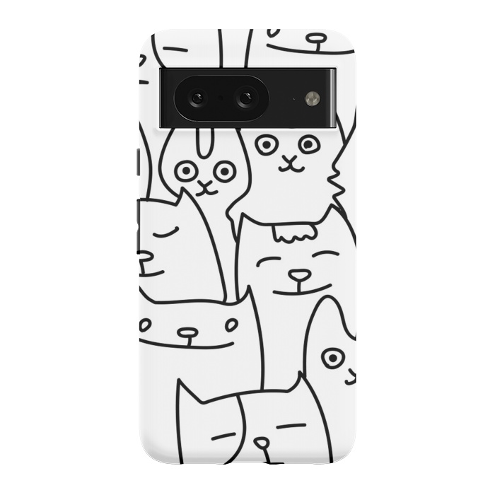 Pixel 8 StrongFit black white funny cats by haroulita