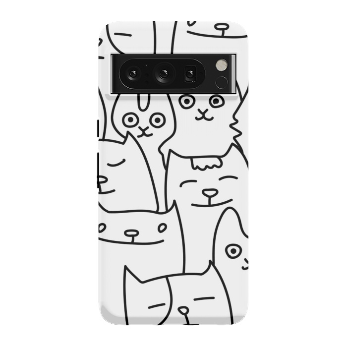 Pixel 8 Pro StrongFit black white funny cats by haroulita