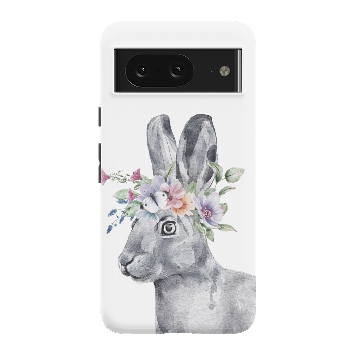 Pixel 8 StrongFit cute watercolor rabbit with flowers by haroulita