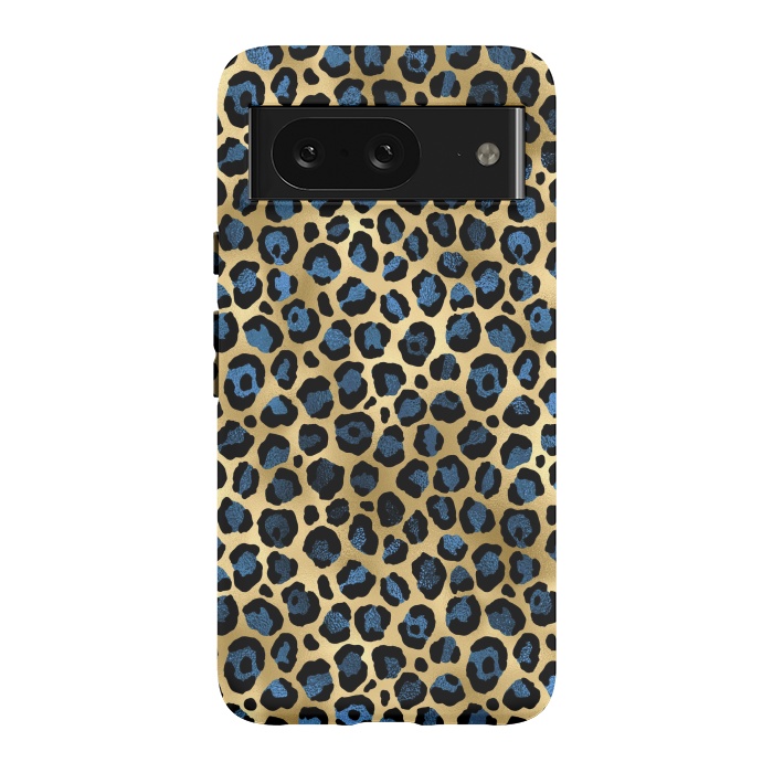 Pixel 8 StrongFit blue leopard print by haroulita