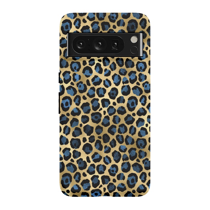Pixel 8 Pro StrongFit blue leopard print by haroulita