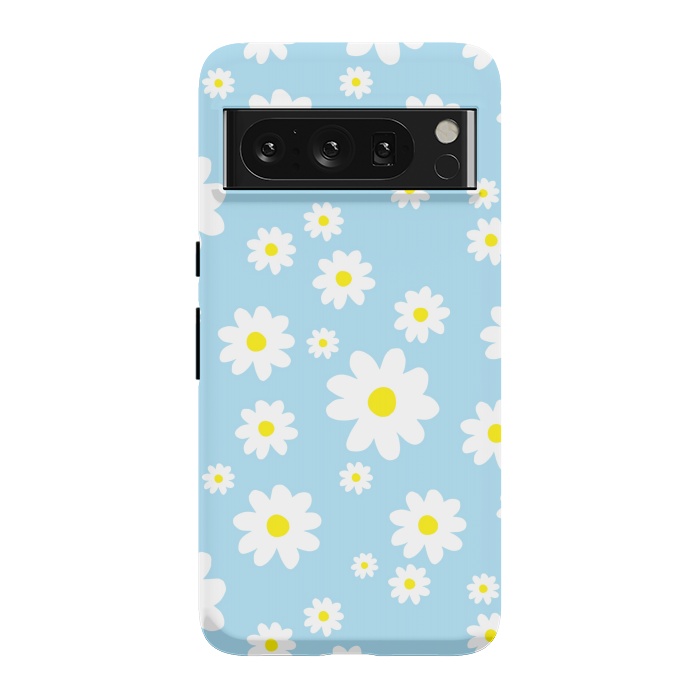 Pixel 8 Pro StrongFit Blue Daisy Flower Pattern by Julie Erin Designs