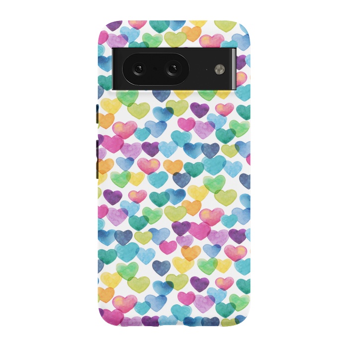 Pixel 8 StrongFit Scattered Love Hearts by gingerlique