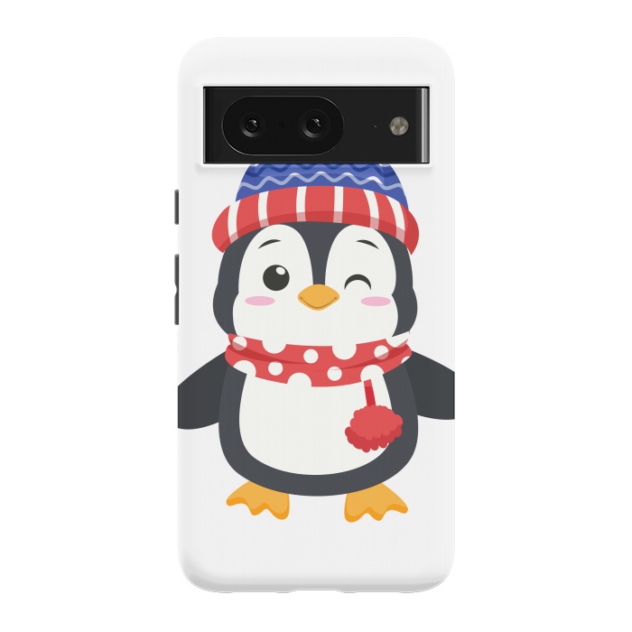 Pixel 8 StrongFit adorable penguin with winter clothes by haroulita