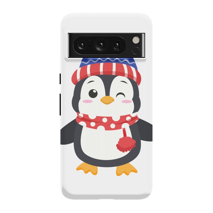 Pixel 8 Pro StrongFit adorable penguin with winter clothes by haroulita