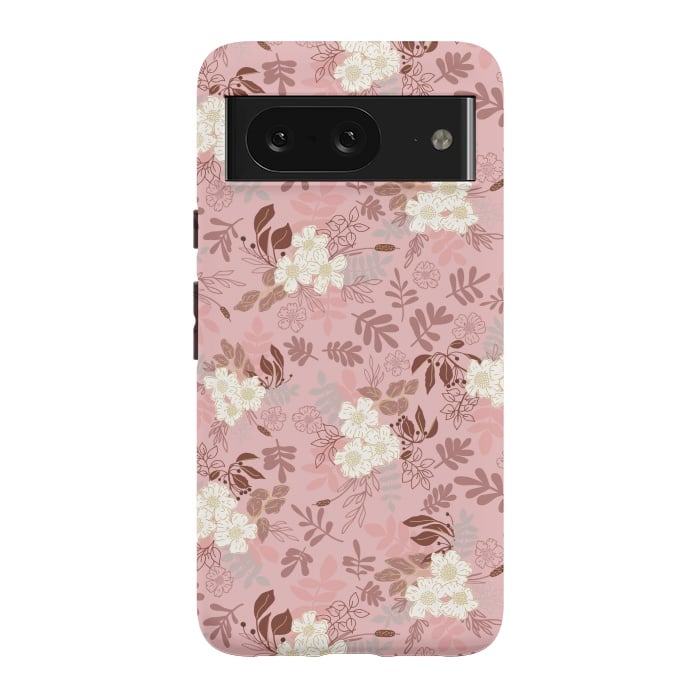 Pixel 8 StrongFit Autumnal Florals in Pink and White by Paula Ohreen