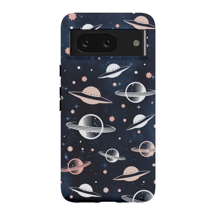 Pixel 8 StrongFit Planets and stars - space pattern - celestial pattern on navy by Oana 