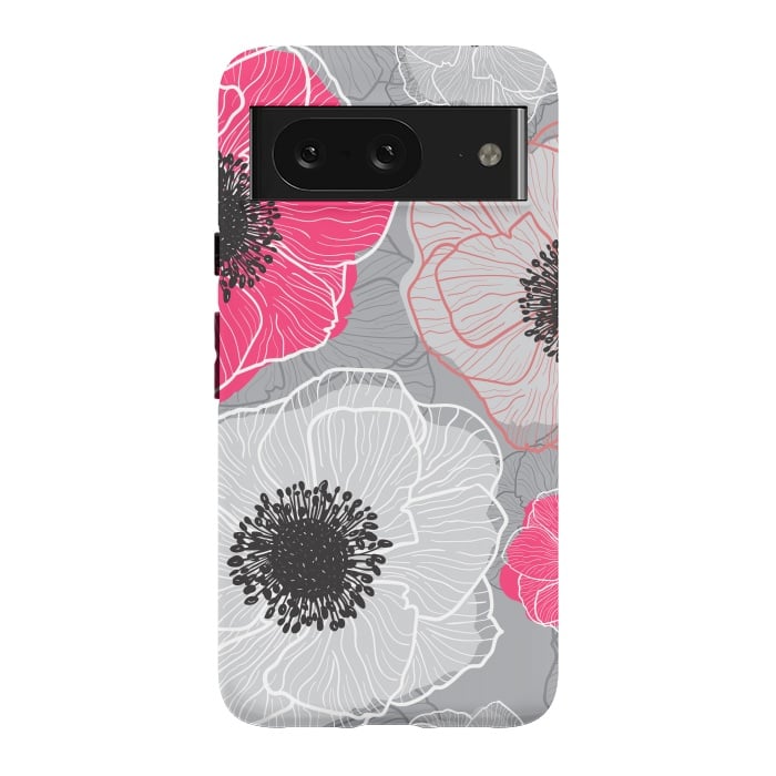 Pixel 8 StrongFit Colorful Anemones Wildflower G603 by Medusa GraphicArt