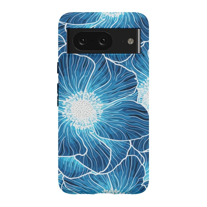 Pixel 8 StrongFit Blue Anemones Wildflower G605 by Medusa GraphicArt