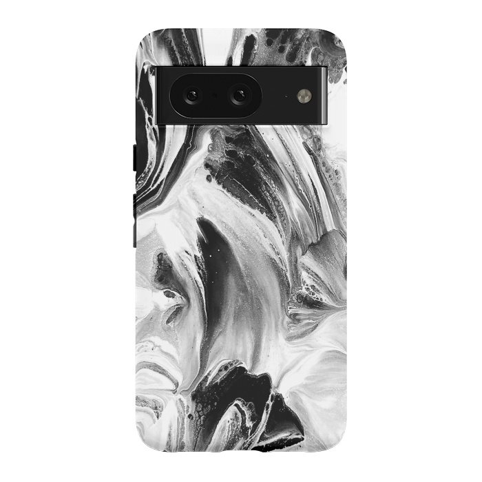 Pixel 8 StrongFit Black and White Brushed Paint by Ashley Camille