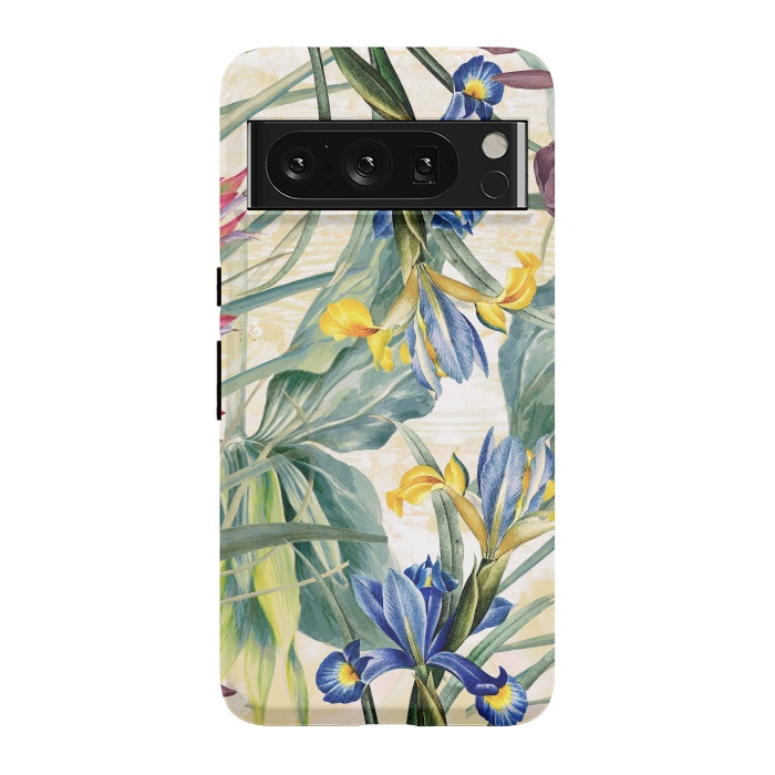 Pixel 8 Pro StrongFit Elegant iris flowers - watercolor botanical illustration by Oana 