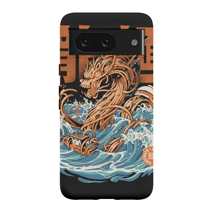 Pixel 8 StrongFit Black Great Ramen Dragon off Kanagawa by Ilustrata