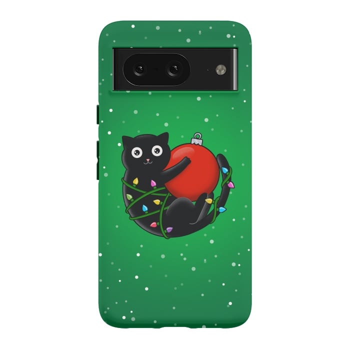 Pixel 8 StrongFit Cat and christmas by Coffee Man