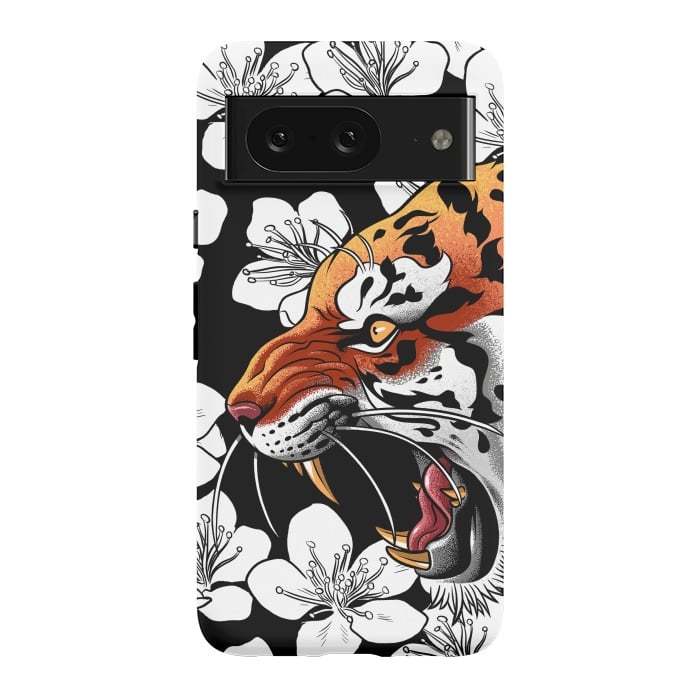 Pixel 8 StrongFit Flowers Tiger by Alberto