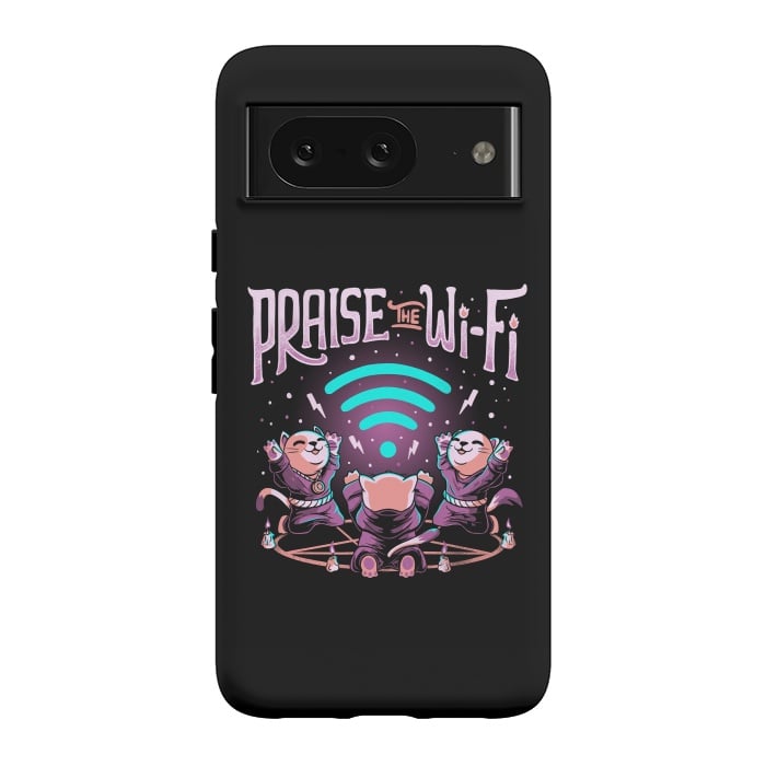 Pixel 8 StrongFit Praise the Wifi Funny Evil Worship Cats by eduely