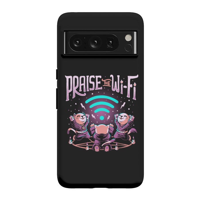 Pixel 8 Pro StrongFit Praise the Wifi Funny Evil Worship Cats by eduely