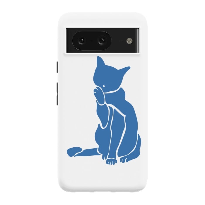 Pixel 8 StrongFit Matisse's Cat Var. 1 in Blue by ECMazur 