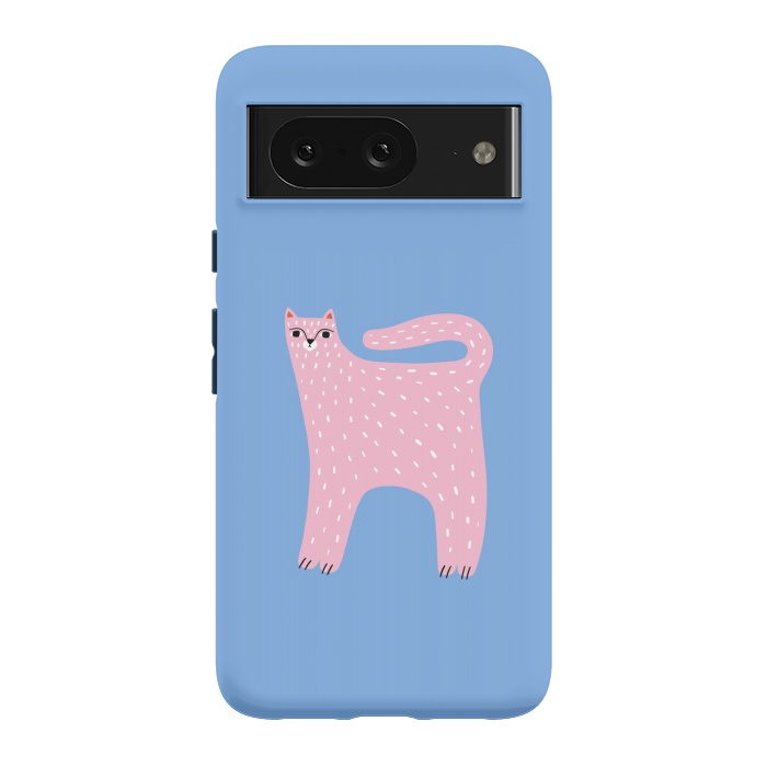 Pixel 8 StrongFit Pink Cat by Sam Pernoski