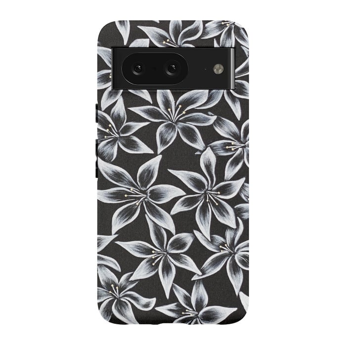 Pixel 8 StrongFit Black & White Lily by Denise Cassidy Wood