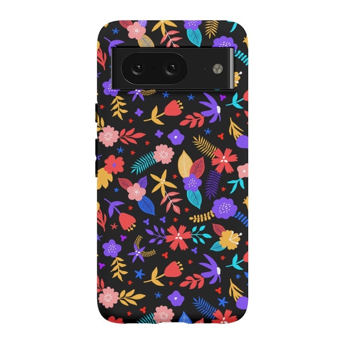 Pixel 8 StrongFit Multicoulored Floral Design by ArtsCase