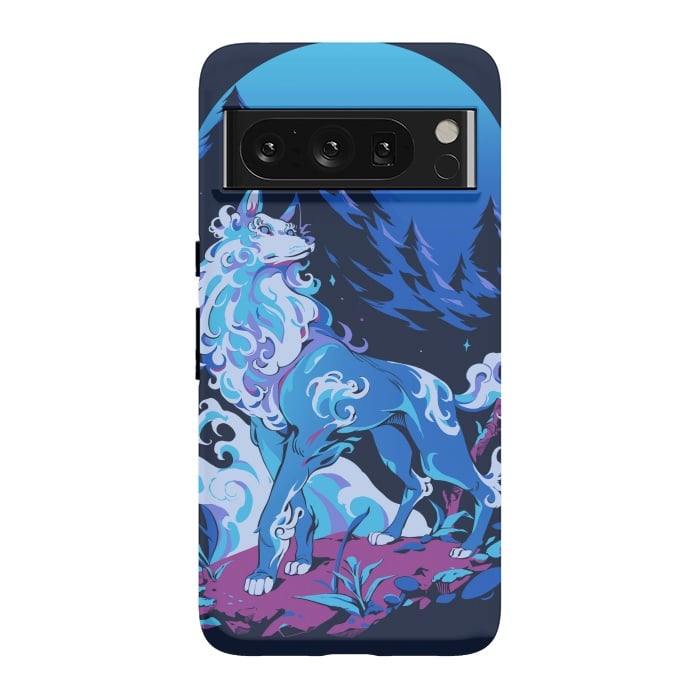 Pixel 8 Pro StrongFit Spiritual Aqua Wolf by Ilustrata