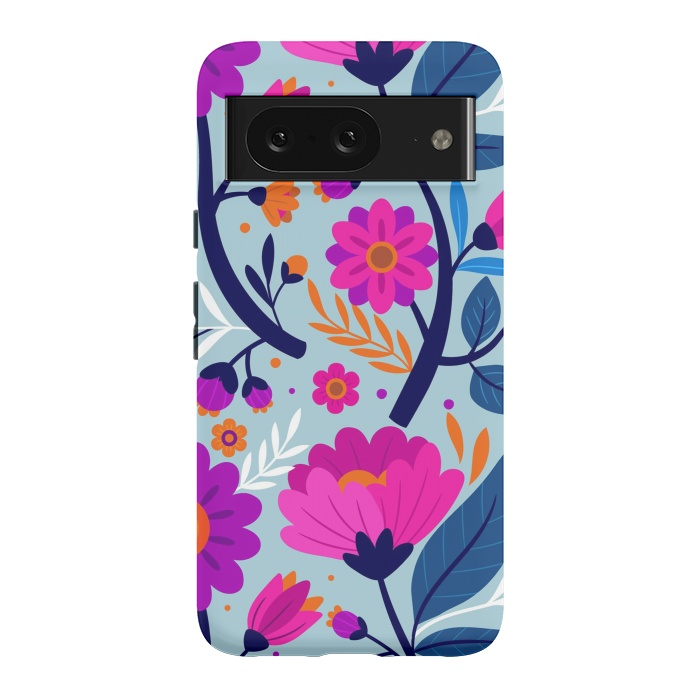 Pixel 8 StrongFit Colorful Exotic Floral Pattern by ArtsCase