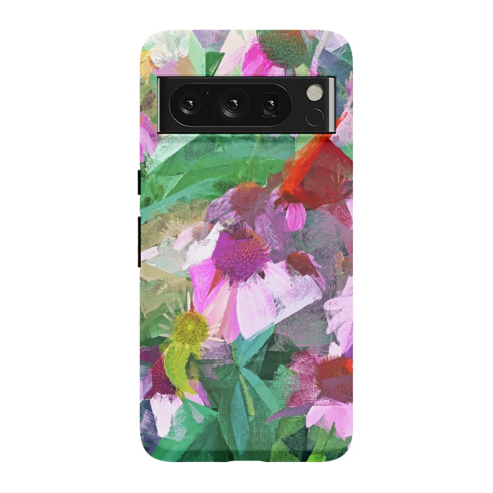 Pixel 8 Pro StrongFit The Memory of Spring, Crosshatch Botanical Floral Painting, Plants Garden Meadow, Flowers Nature Digital Illustration by Uma Prabhakar Gokhale