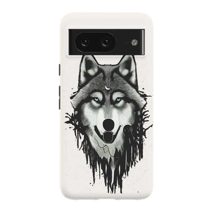 Pixel 8 StrongFit Wicked Soul, Werewolf Wolf Wild Animals Sketch, Wildlife Drawing Line Art, Wild Eclectic Dark Moon by Uma Prabhakar Gokhale