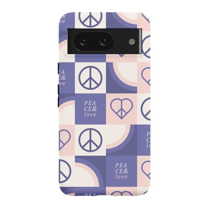 Pixel 8 StrongFit Peace & Love Pattern by ArtPrInk