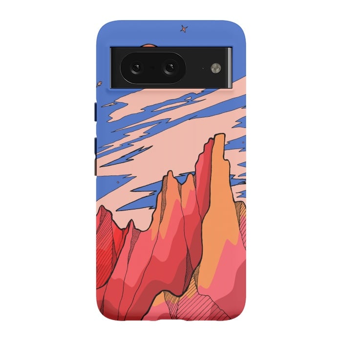 Pixel 8 StrongFit Blossom red mountain  by Steve Wade (Swade)
