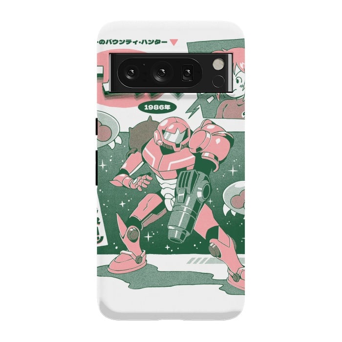 Pixel 8 Pro StrongFit Bounty Hunter From Space - White by Ilustrata