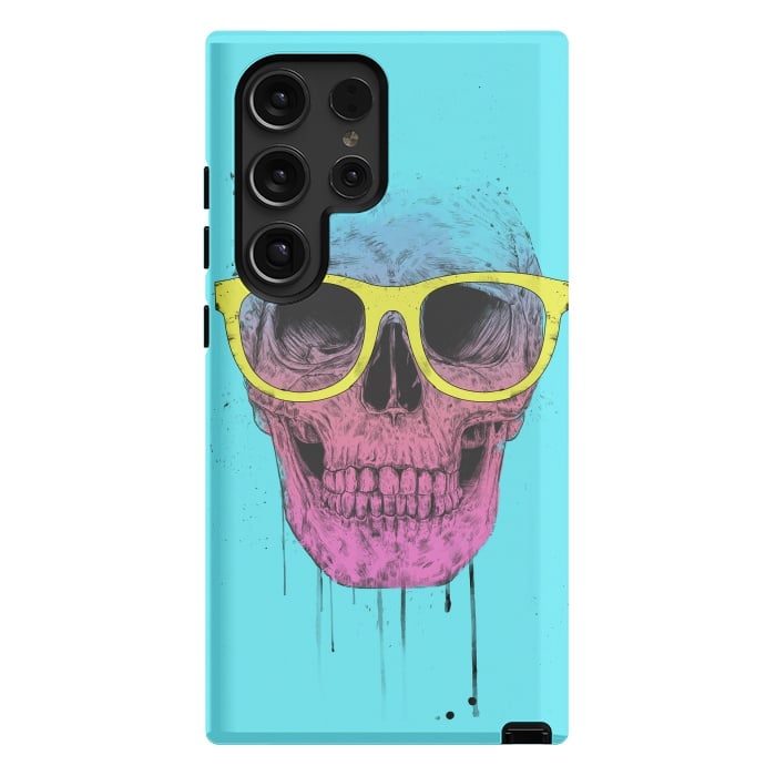Galaxy S24 Ultra StrongFit Pop Art Skull With Glasses by Balazs Solti