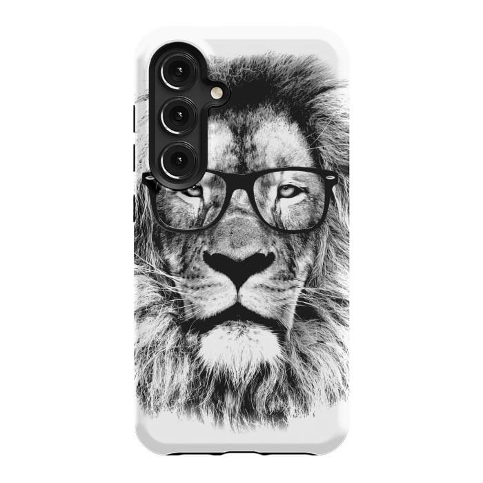 Galaxy S24 StrongFit The King Lion of The Library by Mitxel Gonzalez