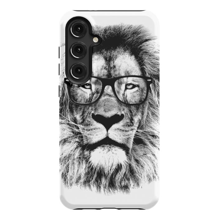 Galaxy S24 Plus StrongFit The King Lion of The Library by Mitxel Gonzalez