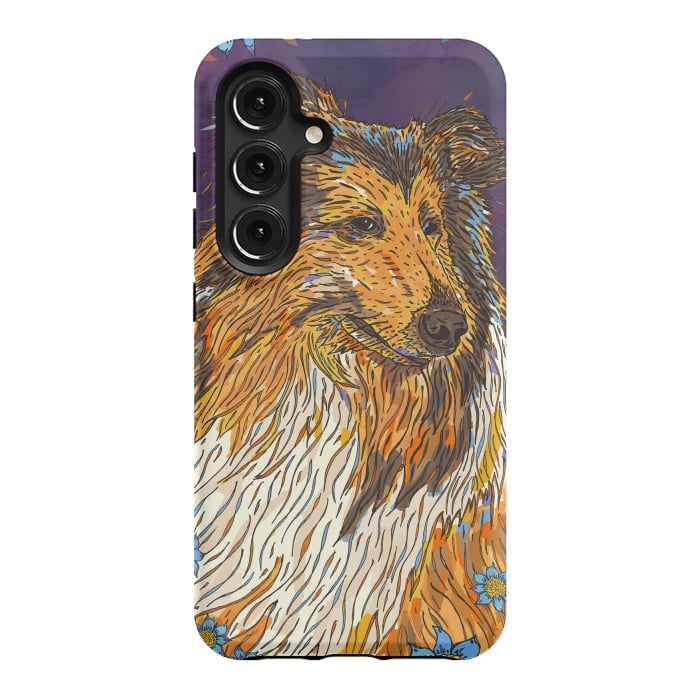 Galaxy S24 StrongFit Rough Collie by Lotti Brown